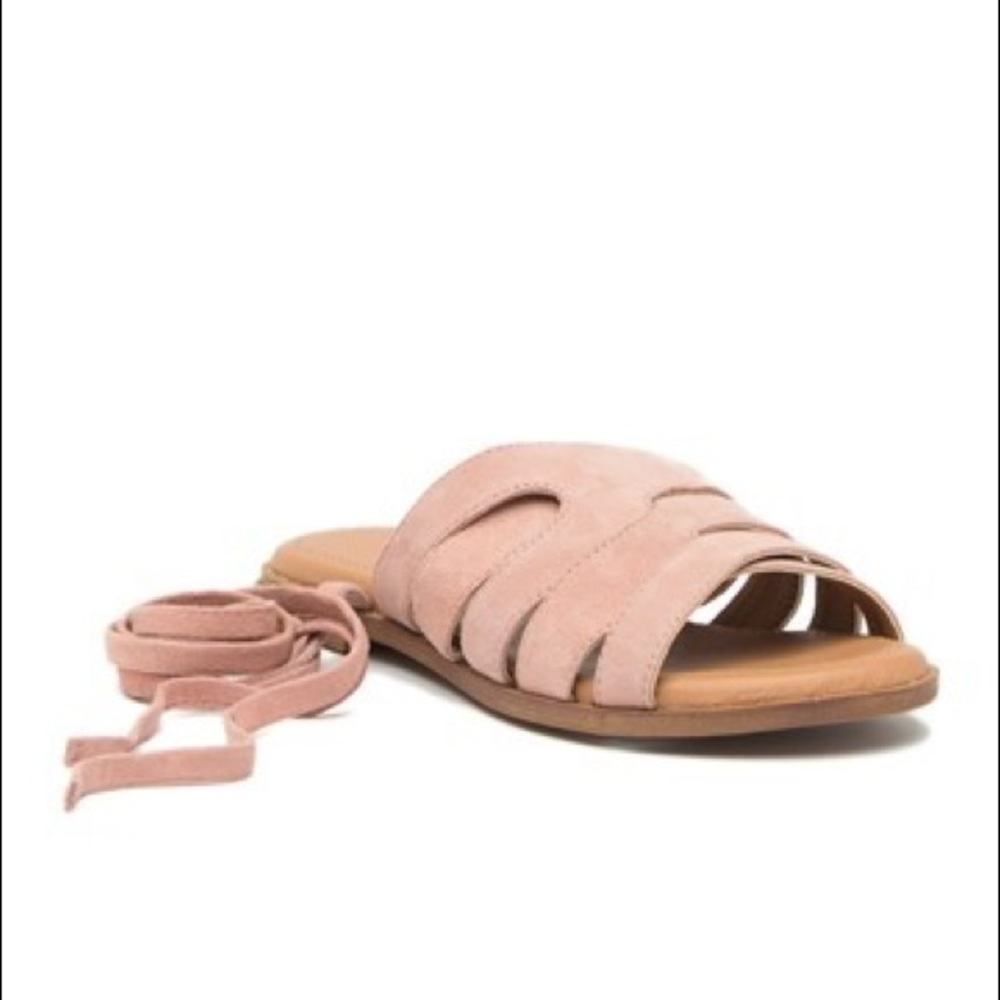 Crevo Juliette Suede Lace-Up Wrap Sandal